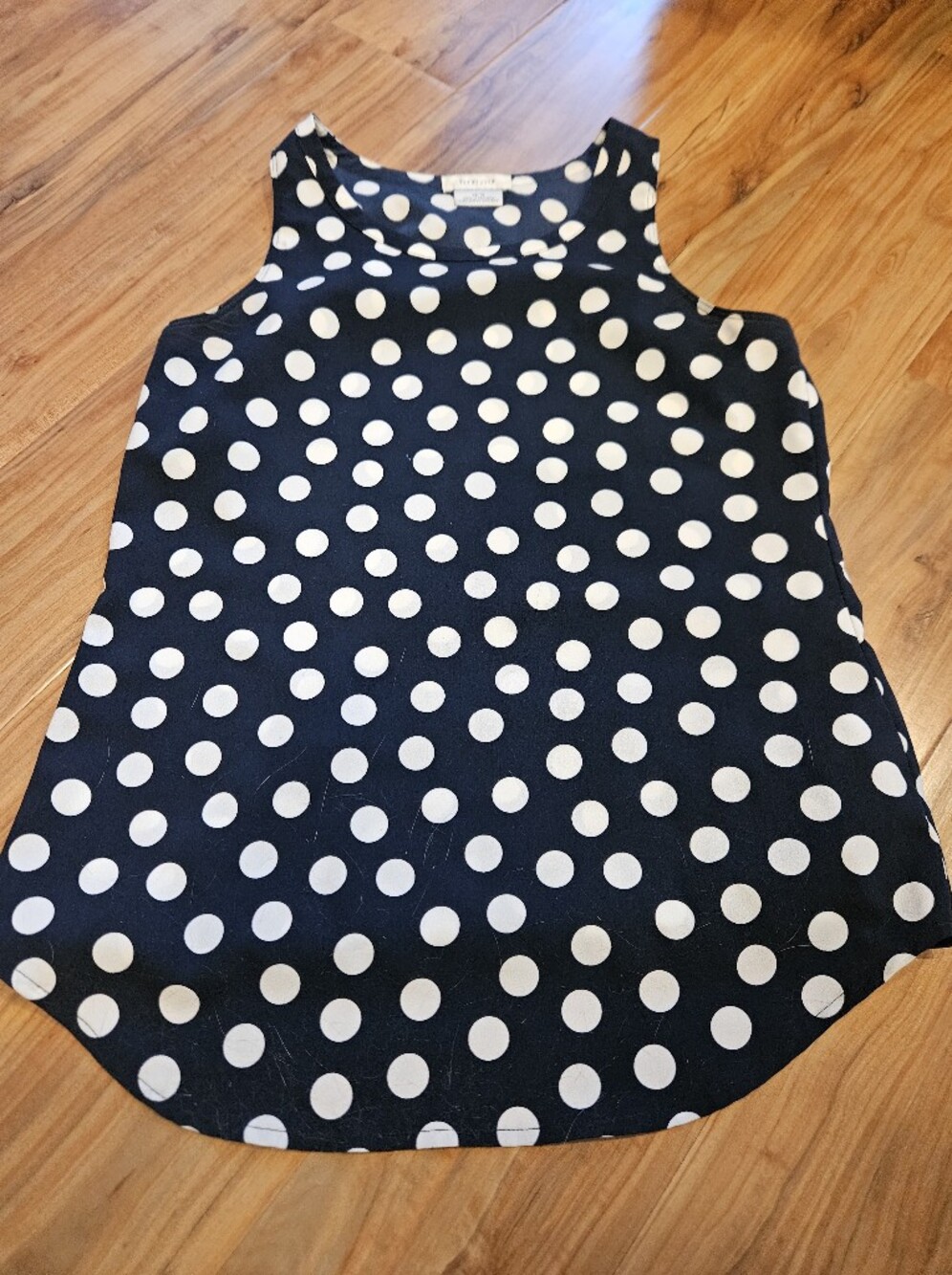 Van Heusen Navy and White Polka Dot Sleeveless Camisole Size Xs